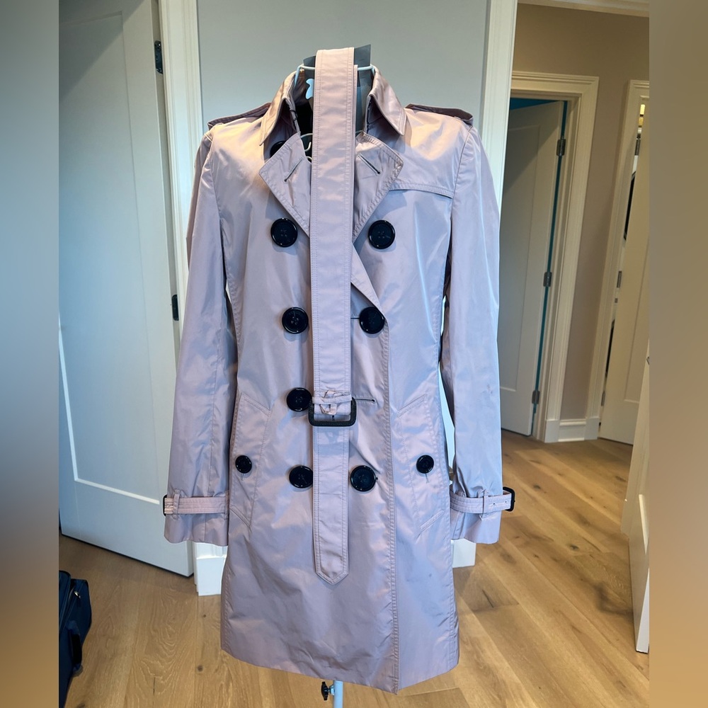 Burberry London Pink Shimmer Trench Coat